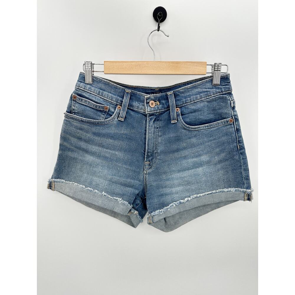 J.Crew Mercantile Denim Shorts Women Size 25 High Waisted Liza Wash Cutoff K5247
